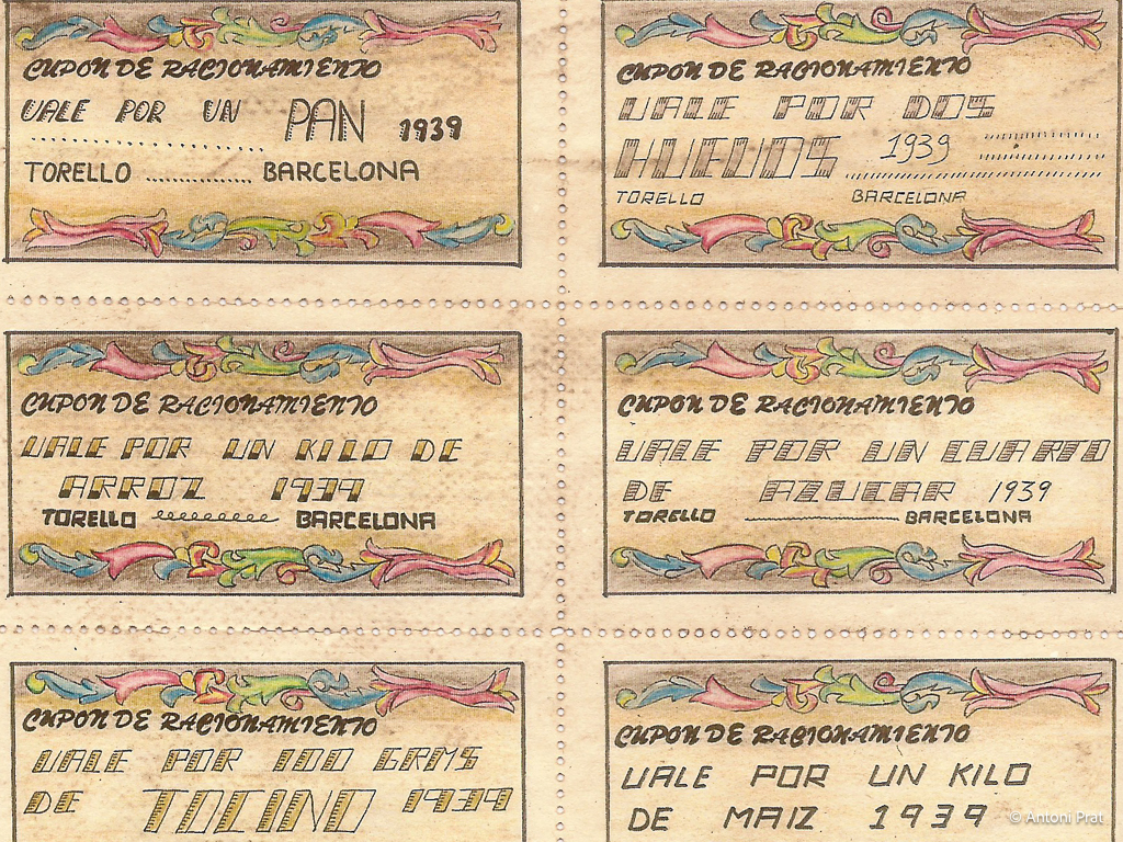 Cupó racionament 1939 davant